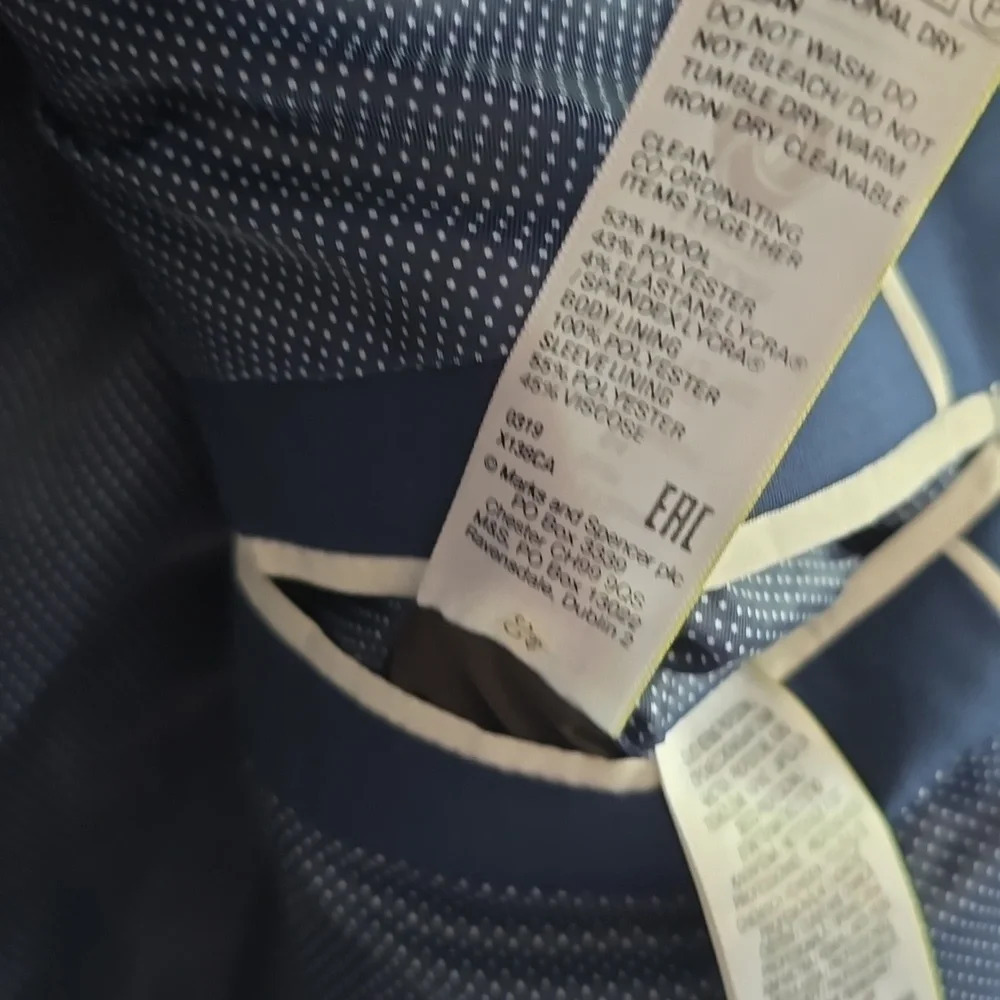 M&S COLLECTION-NWOT  Wool Blend Skinny Fit Stretch Suit Jacket - Picture 14 of 14
